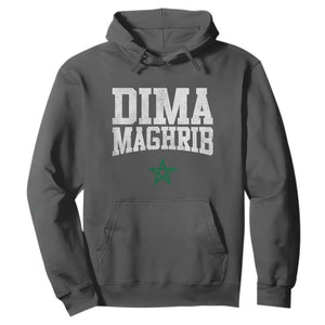Moroccan Dima Maghrib Flag of Morocco Vintage Green Star Patriotic Hoodie TS11 Dark Heather Print Your Wear