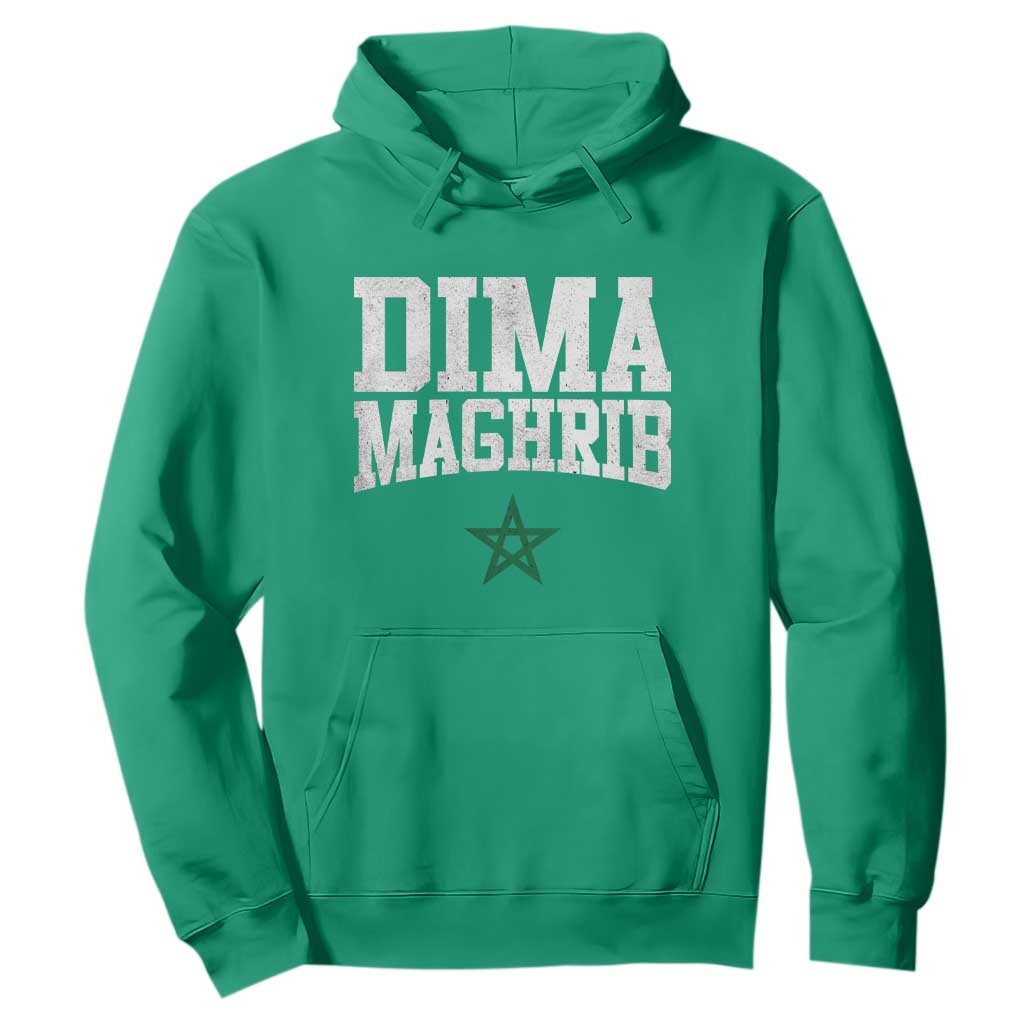 Moroccan Dima Maghrib Flag of Morocco Vintage Green Star Patriotic Hoodie TS11 Irish Green Print Your Wear