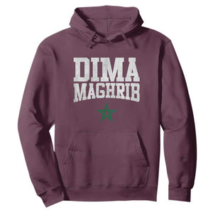 Moroccan Dima Maghrib Flag of Morocco Vintage Green Star Patriotic Hoodie TS11 S Maroon Print Your Wear