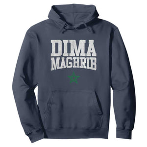 Moroccan Dima Maghrib Flag of Morocco Vintage Green Star Patriotic Hoodie TS11 Navy Print Your Wear