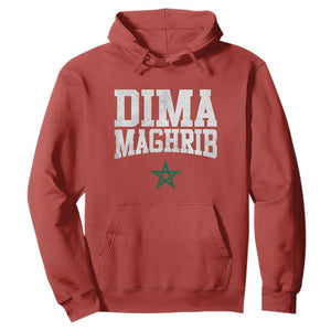 Moroccan Dima Maghrib Flag of Morocco Vintage Green Star Patriotic Hoodie TS11 Red Print Your Wear