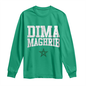 Moroccan Dima Maghrib Flag of Morocco Vintage Green Star Patriotic Long Sleeve Shirt TS11 Irish Green Print Your Wear