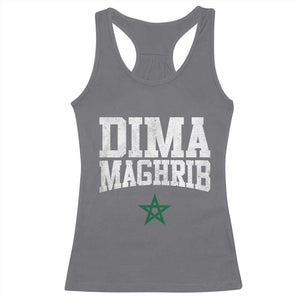 Moroccan Dima Maghrib Flag of Morocco Vintage Green Star Patriotic Racerback Tank Top TS11 Charcoal Print Your Wear