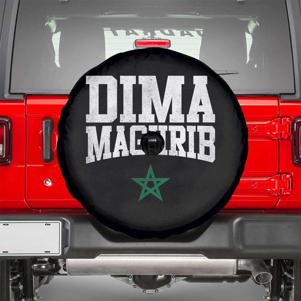 Moroccan Dima Maghrib Flag of Morocco Vintage Green Star Patriotic Spare Tire Cover TS11 Black Print Your Wear