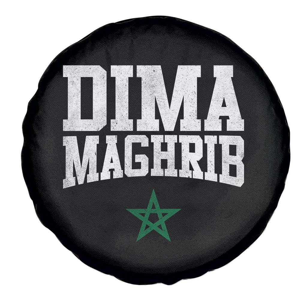 Moroccan Dima Maghrib Flag of Morocco Vintage Green Star Patriotic Spare Tire Cover TS11 Print Your Wear
