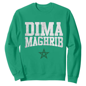 Moroccan Dima Maghrib Flag of Morocco Vintage Green Star Patriotic Sweatshirt TS11 Irish Green Print Your Wear