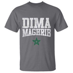 Moroccan Dima Maghrib Flag of Morocco Vintage Green Star Patriotic T Shirt TS11 Charcoal Print Your Wear