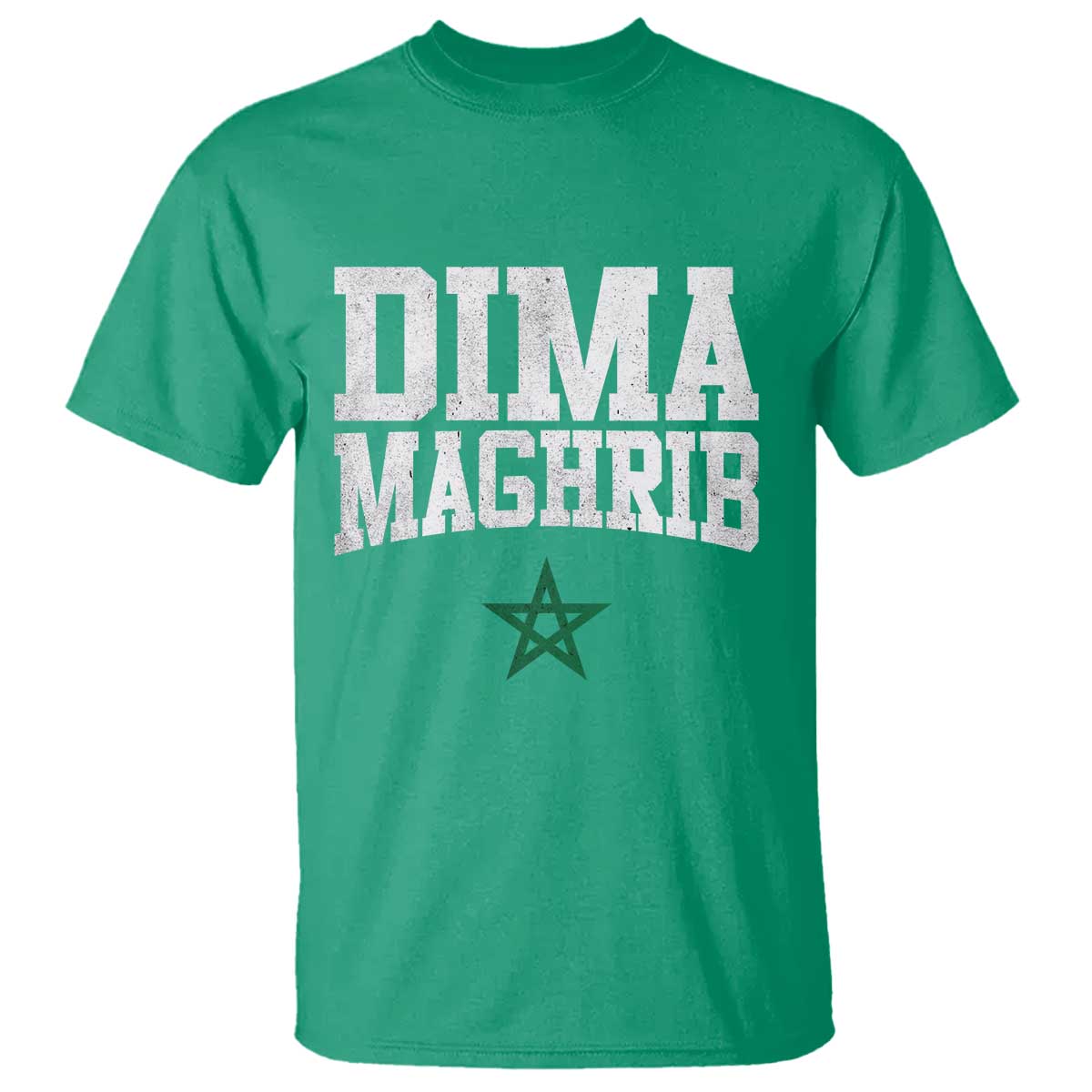 Moroccan Dima Maghrib Flag of Morocco Vintage Green Star Patriotic T Shirt TS11 Irish Green Print Your Wear