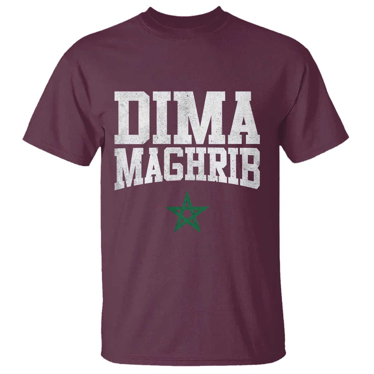Moroccan Dima Maghrib Flag of Morocco Vintage Green Star Patriotic T Shirt TS11 Print Your Wear