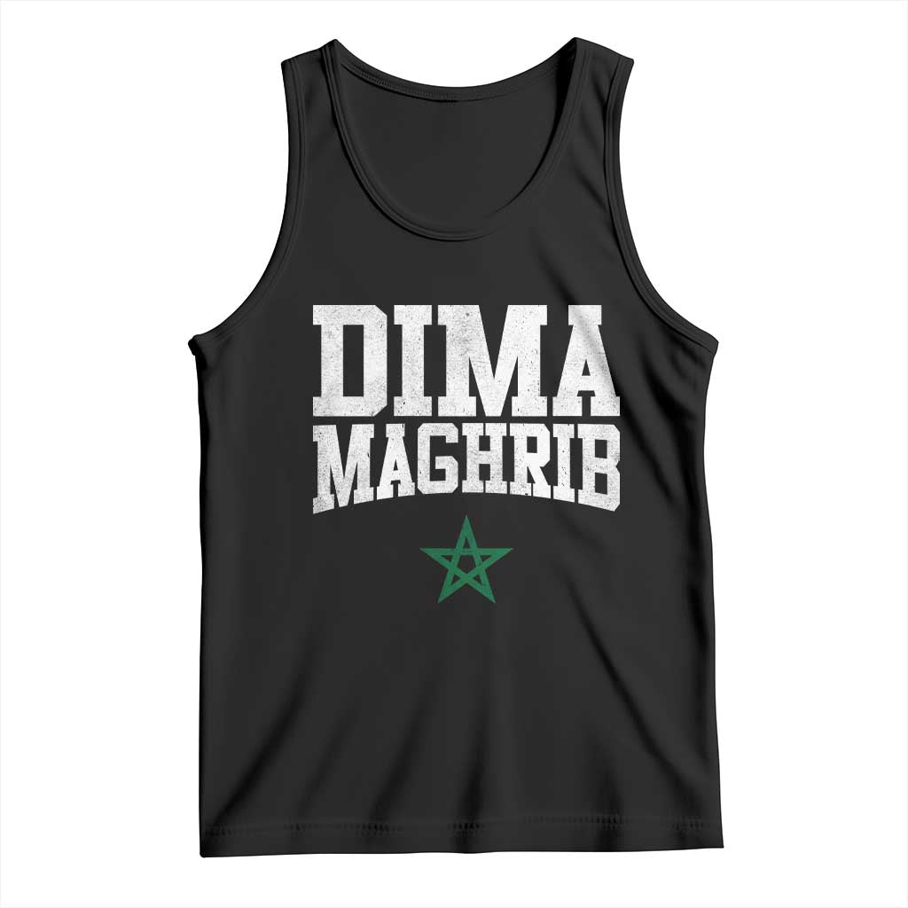 Moroccan Dima Maghrib Flag of Morocco Vintage Green Star Patriotic Tank Top TS11 Black Print Your Wear