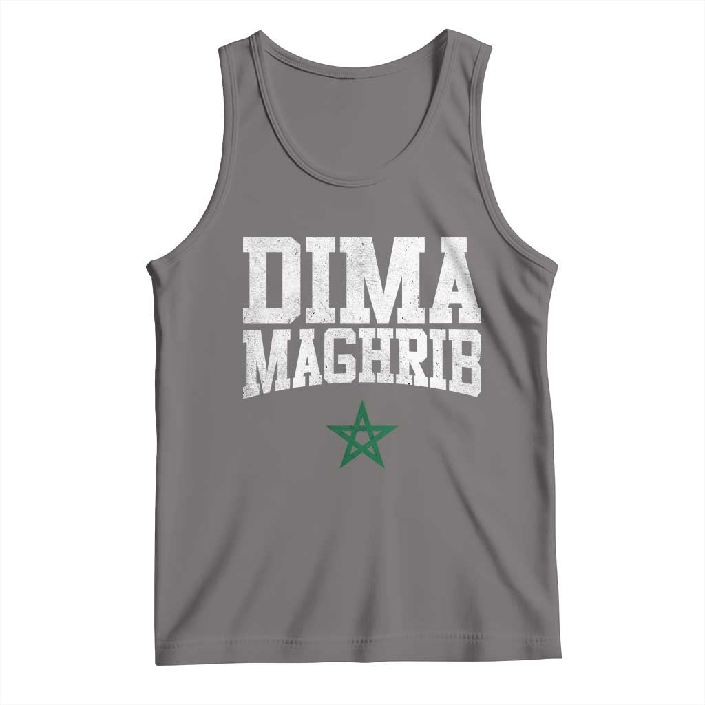 Moroccan Dima Maghrib Flag of Morocco Vintage Green Star Patriotic Tank Top TS11 Deep Heather Print Your Wear