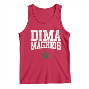 Moroccan Dima Maghrib Flag of Morocco Vintage Green Star Patriotic Tank Top TS11 Red Print Your Wear