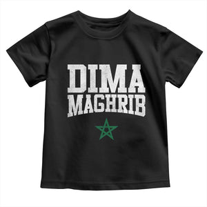Moroccan Dima Maghrib Flag of Morocco Vintage Green Star Patriotic Toddler T Shirt TS11 Black Print Your Wear
