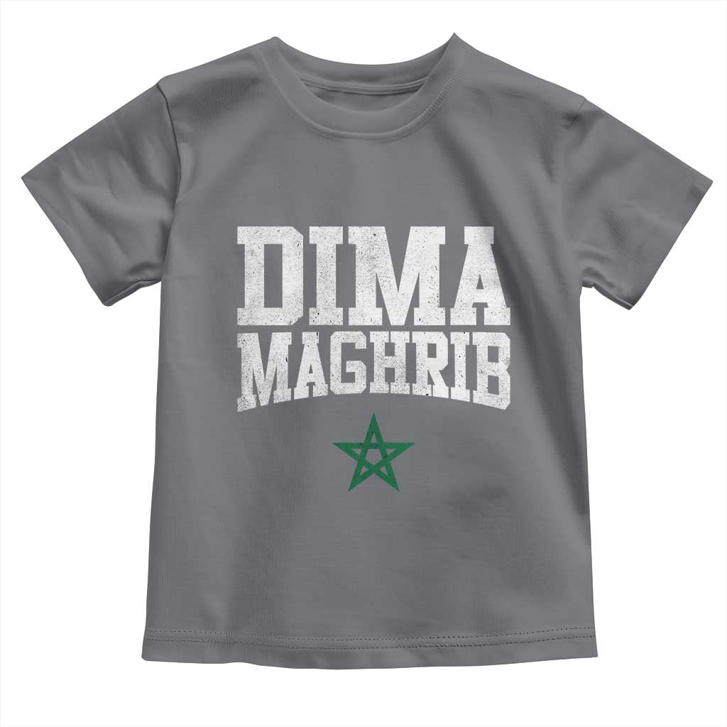 Moroccan Dima Maghrib Flag of Morocco Vintage Green Star Patriotic Toddler T Shirt TS11 Charcoal Print Your Wear