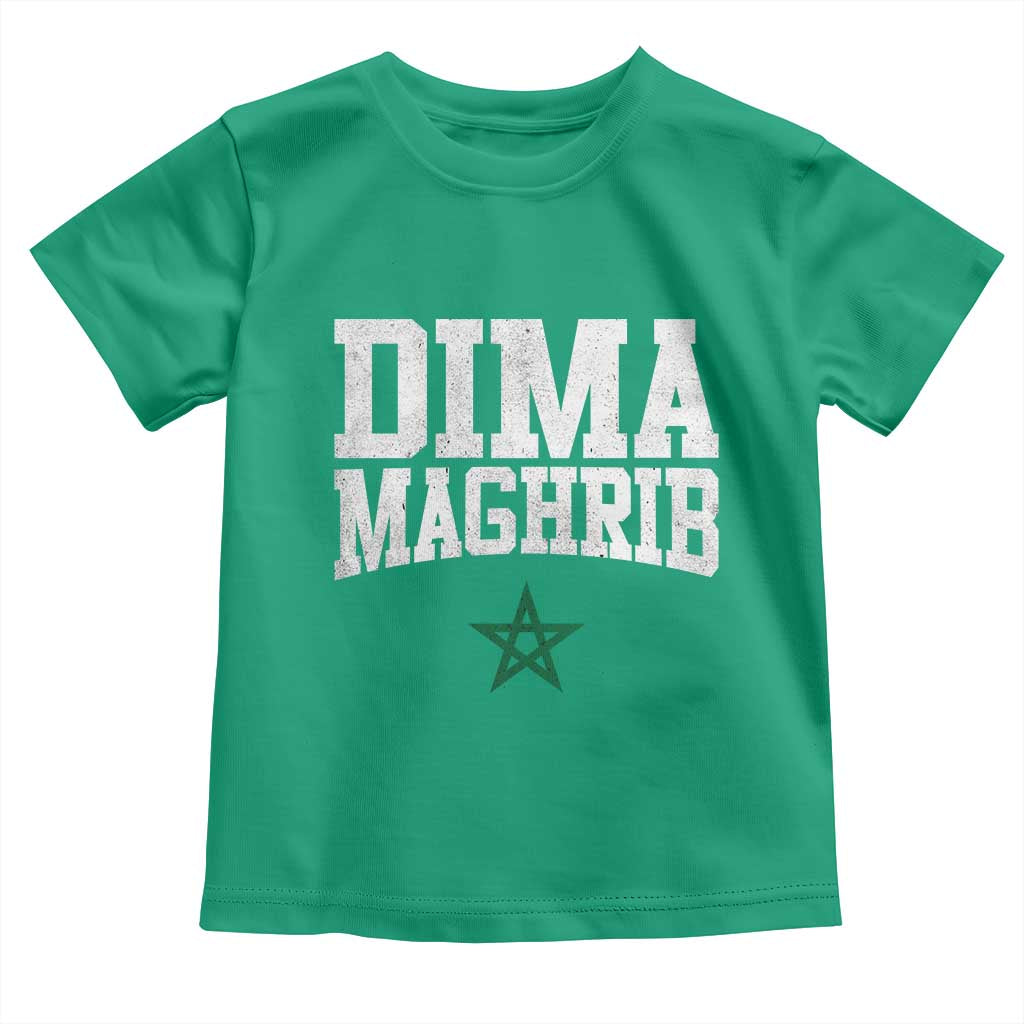 Moroccan Dima Maghrib Flag of Morocco Vintage Green Star Patriotic Toddler T Shirt TS11 Irish Green Print Your Wear