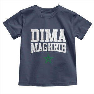 Moroccan Dima Maghrib Flag of Morocco Vintage Green Star Patriotic Toddler T Shirt TS11 Navy Print Your Wear