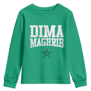 Moroccan Dima Maghrib Flag of Morocco Vintage Green Star Patriotic Youth Sweatshirt TS11 Irish Green Print Your Wear