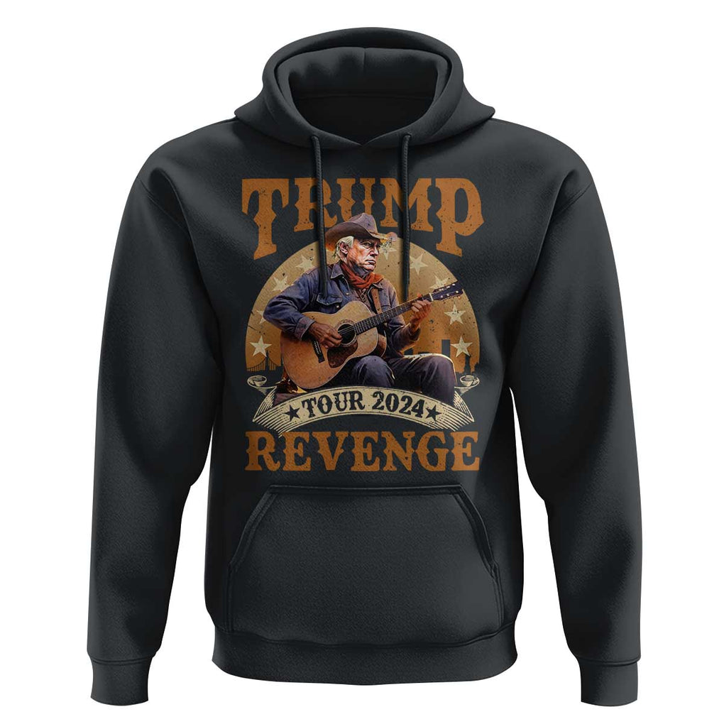 Funny Trump Revenge Tour 2024 Hoodie Cowboy Trump Western Country Music Guitar Political Election TS11 Black Print Your Wear