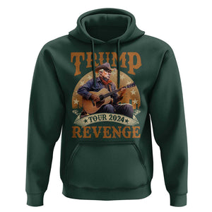 Funny Trump Revenge Tour 2024 Hoodie Cowboy Trump Western Country Music Guitar Political Election TS11 Dark Forest Green Print Your Wear