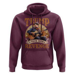 Funny Trump Revenge Tour 2024 Hoodie Cowboy Trump Western Country Music Guitar Political Election TS11 Maroon Print Your Wear