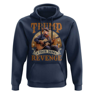Funny Trump Revenge Tour 2024 Hoodie Cowboy Trump Western Country Music Guitar Political Election TS11 Navy Print Your Wear