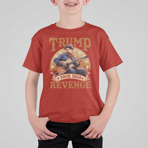 Funny Trump Revenge Tour 2024 T Shirt For Kid Cowboy Trump Western Country Music Guitar Political Election TS11 Red Print Your Wear
