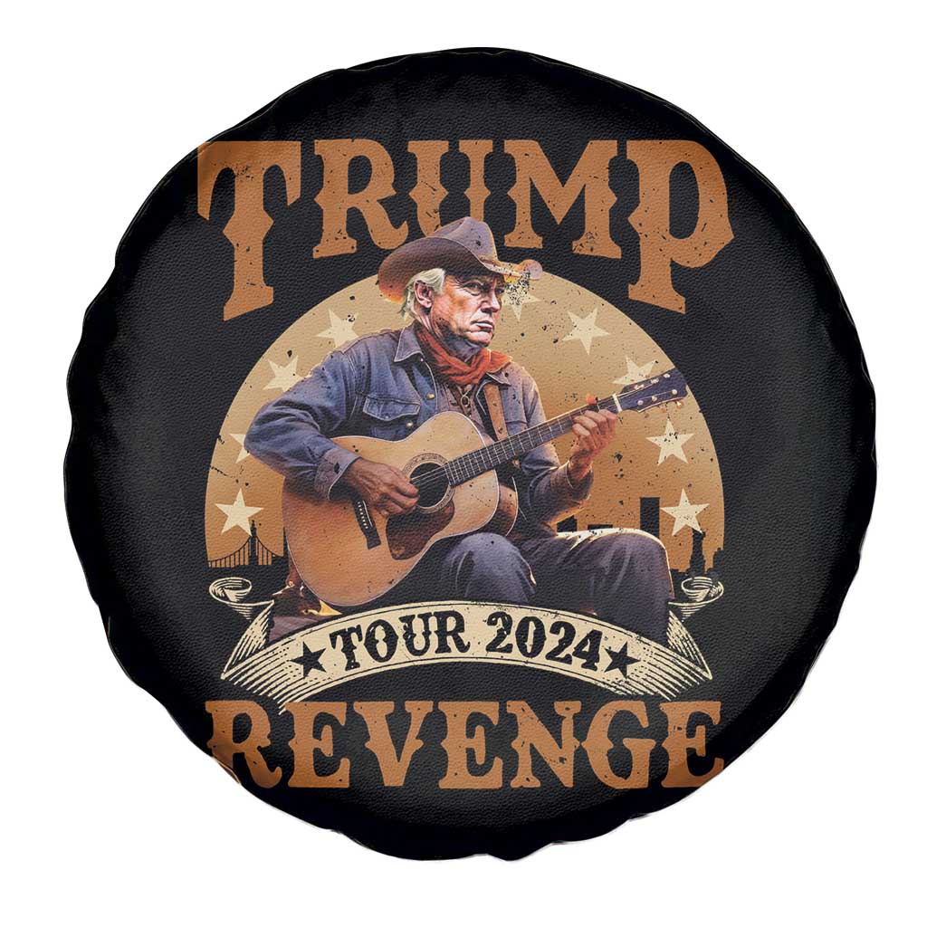 Funny Trump Revenge Tour 2024 Spare Tire Cover Cowboy Trump Western Country Music Guitar Political Election TS11 Print Your Wear