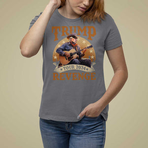 Funny Trump Revenge Tour 2024 T Shirt For Women Cowboy Trump Western Country Music Guitar Political Election TS11 Charcoal Print Your Wear