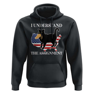 Funny Harris Supporter Hoodie I Understand The Assignment Black Cat American Flag TS11 Black Print Your Wear