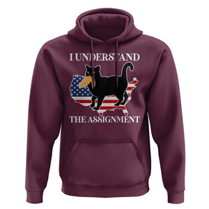 Funny Harris Supporter Hoodie I Understand The Assignment Black Cat American Flag TS11 Maroon Print Your Wear