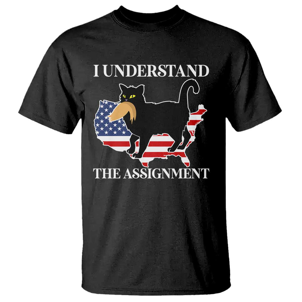 Funny Harris Supporter T Shirt I Understand The Assignment Black Cat American Flag TS11 Black Print Your Wear