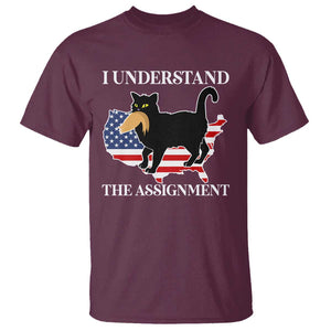 Funny Harris Supporter T Shirt I Understand The Assignment Black Cat American Flag TS11 Maroon Print Your Wear