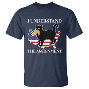 Funny Harris Supporter T Shirt I Understand The Assignment Black Cat American Flag TS11 Navy Print Your Wear