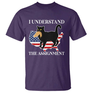 Funny Harris Supporter T Shirt I Understand The Assignment Black Cat American Flag TS11 Purple Print Your Wear