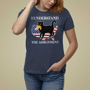 Funny Harris Supporter T Shirt For Women I Understand The Assignment Black Cat American Flag TS11 Navy Print Your Wear