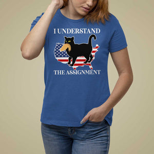 Funny Harris Supporter T Shirt For Women I Understand The Assignment Black Cat American Flag TS11 Royal Blue Print Your Wear
