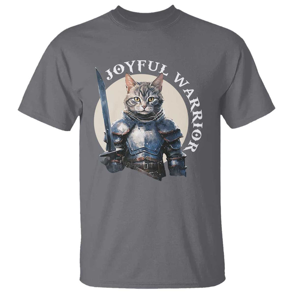 Funny Joyful Warrior Cat T Shirt Kitten Knight For Harris 2024 TS11 Charcoal Print Your Wear