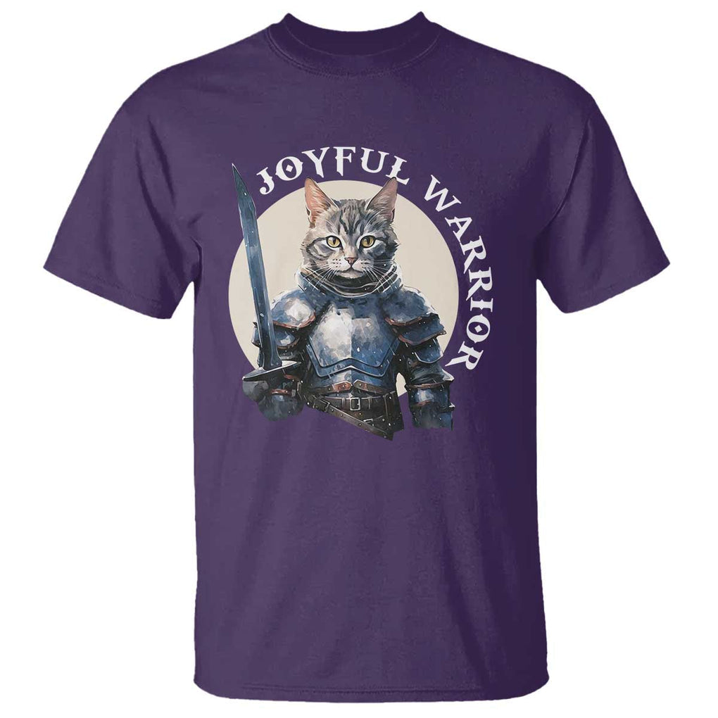 Funny Joyful Warrior Cat T Shirt Kitten Knight For Harris 2024 TS11 Purple Print Your Wear