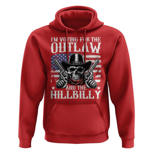 Trump Vance 2024 Hoodie I'm Voting For The Outlaw And The Hillbilly Western Cowboy Gun US Flag TS11 Red Print Your Wear