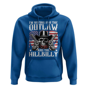 Trump Vance 2024 Hoodie I'm Voting For The Outlaw And The Hillbilly Western Cowboy Gun US Flag TS11 Royal Blue Print Your Wear