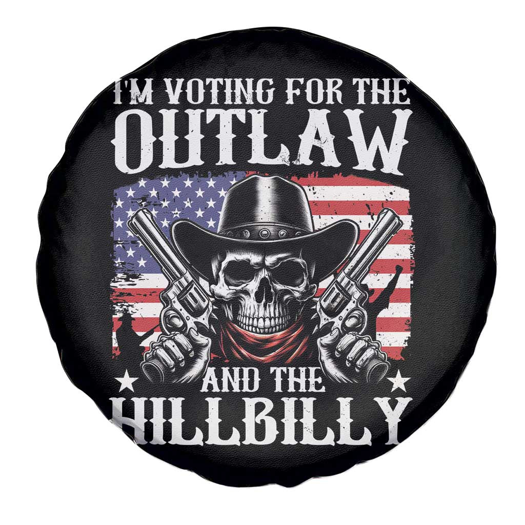 Trump Vance 2024 Spare Tire Cover I'm Voting For The Outlaw And The Hillbilly Western Cowboy Gun US Flag TS11 Print Your Wear