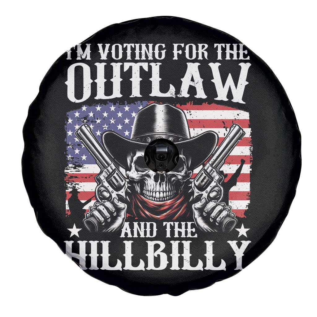 Trump Vance 2024 Spare Tire Cover I'm Voting For The Outlaw And The Hillbilly Western Cowboy Gun US Flag TS11 Print Your Wear