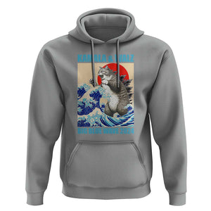 Kamala Walz 2024 Hoodie Big Blue Wave Cat Tsunami Sun Japanese Painting TS11 Sport Gray Print Your Wear