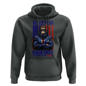 Funny Bigfoot Election Hoodie Vote For Bigfoot A Candidate You Can Believe In 2024 TS11 Dark Heather Print Your Wear