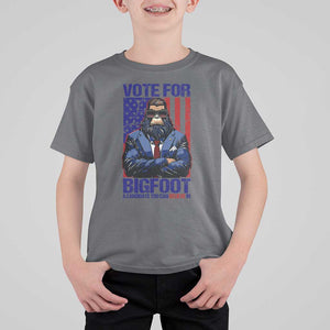 Funny Bigfoot Election T Shirt For Kid Vote For Bigfoot A Candidate You Can Believe In 2024 TS11 Charcoal Print Your Wear