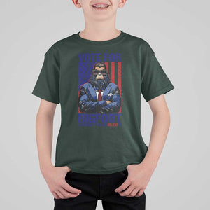 Funny Bigfoot Election T Shirt For Kid Vote For Bigfoot A Candidate You Can Believe In 2024 TS11 Dark Forest Green Print Your Wear