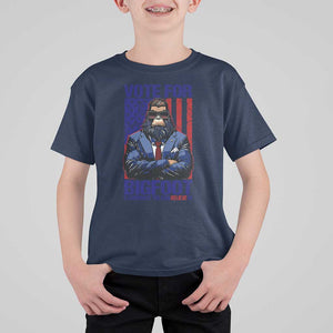 Funny Bigfoot Election T Shirt For Kid Vote For Bigfoot A Candidate You Can Believe In 2024 TS11 Navy Print Your Wear