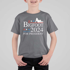 Funny Bigfoot For President T Shirt For Kid Vote Sexy Sasquatch American Flag Star TS11 Charcoal Print Your Wear