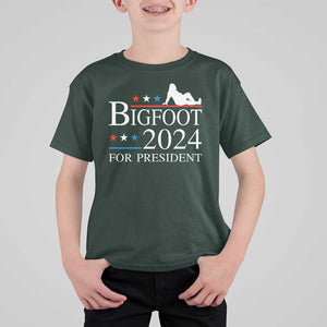 Funny Bigfoot For President T Shirt For Kid Vote Sexy Sasquatch American Flag Star TS11 Dark Forest Green Print Your Wear