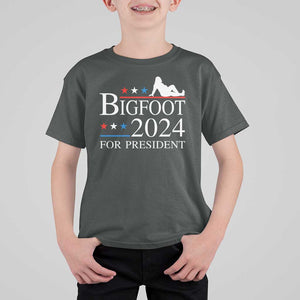 Funny Bigfoot For President T Shirt For Kid Vote Sexy Sasquatch American Flag Star TS11 Dark Heather Print Your Wear